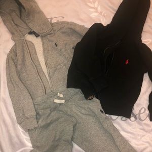 Sweat suit and jacket.